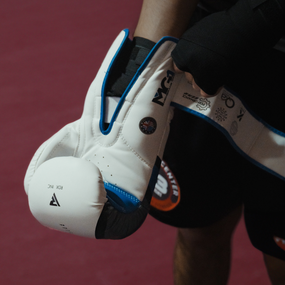 Guantes Boxeo RDX F7 Blanco/Azul