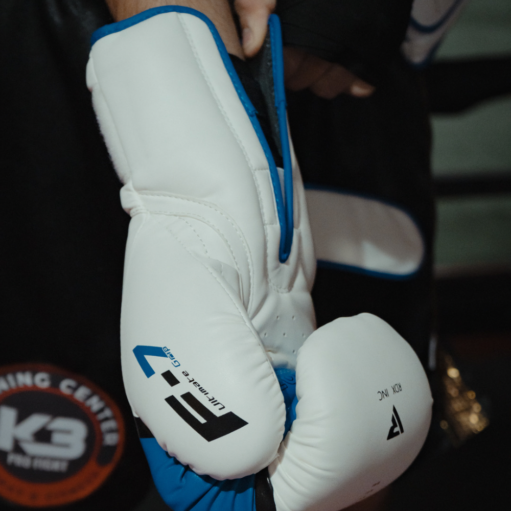 Guantes Boxeo RDX F7 Blanco/Azul