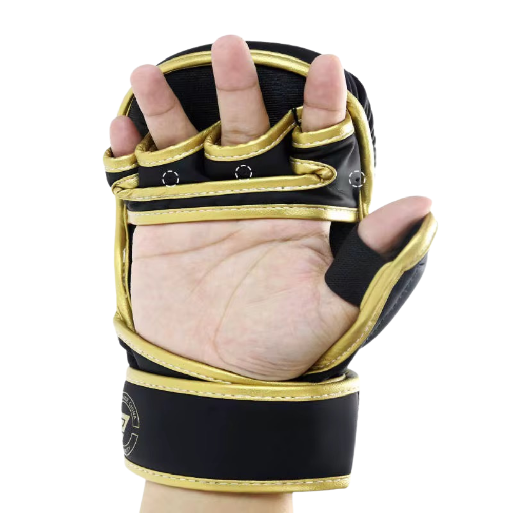 Guantillas MMA Sparring Profesionales 7oz Negras/Doradas