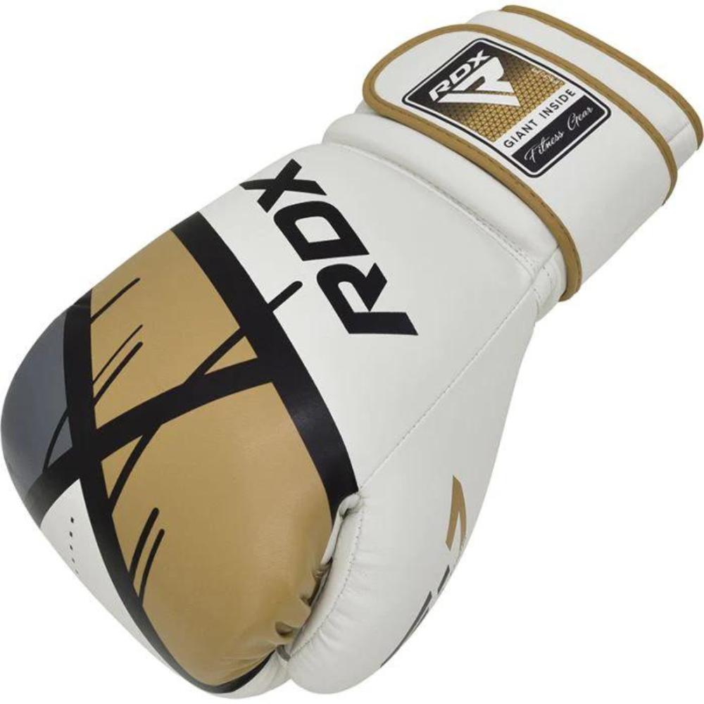 Guantes Boxeo RDX F7 Blanco/Dorado