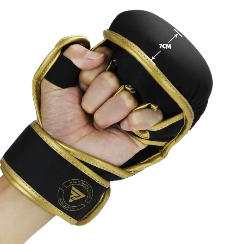 Guantillas MMA Sparring Profesionales 7oz Negras/Doradas