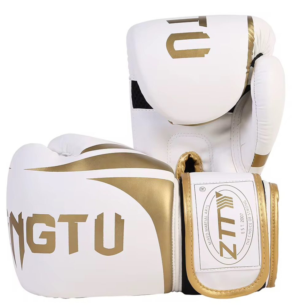 Guantes Boxeo ZTTY Blancos/Dorados