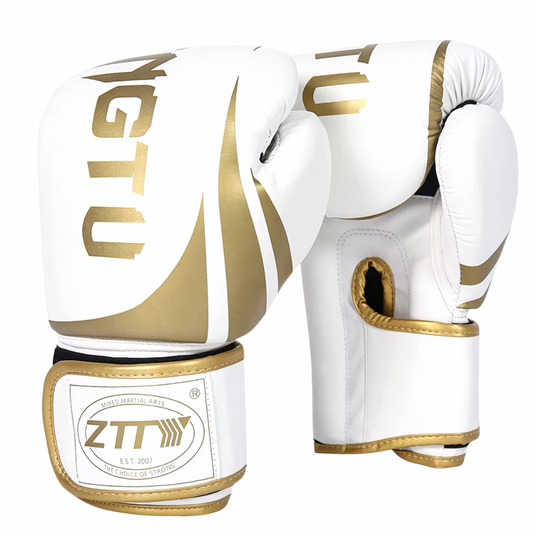 Guantes Boxeo ZTTY Blancos/Dorados