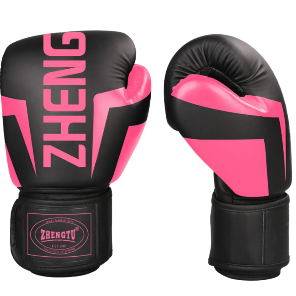 Guantes Boxeo ZTTY Negro/Rosado