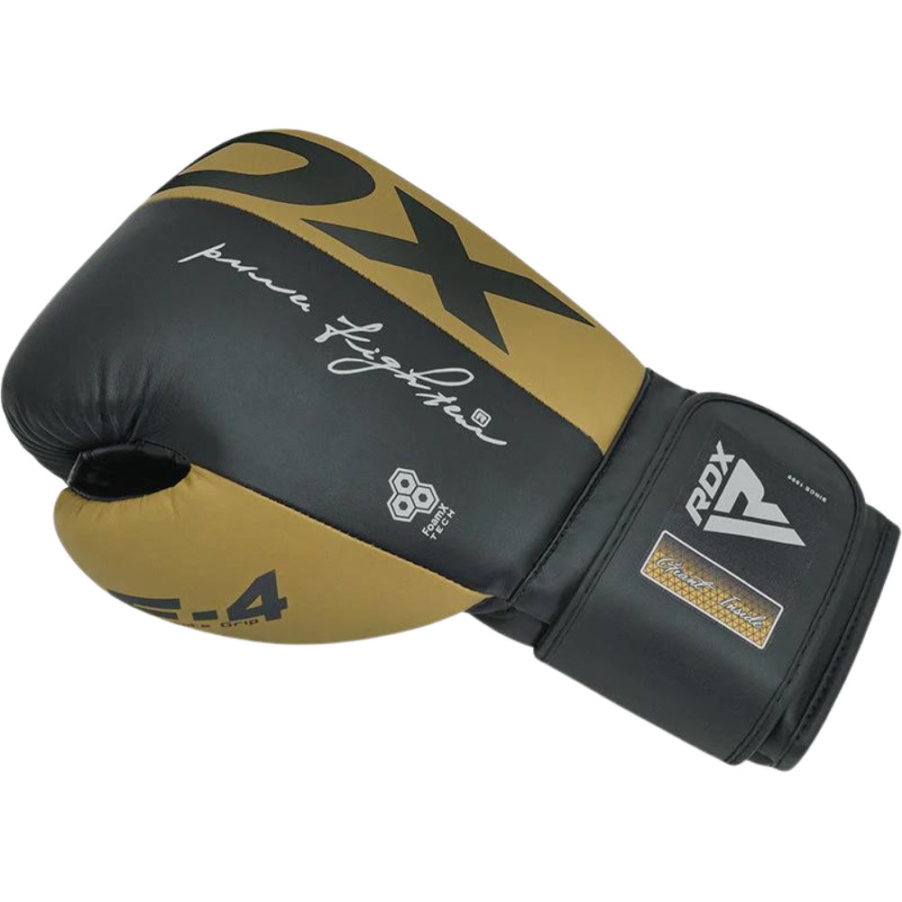 Guantes Boxeo RDX F4 Negro/Dorado