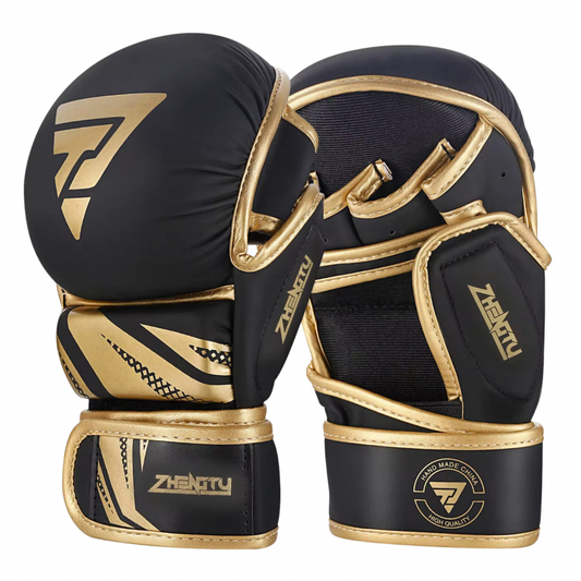 Guantillas MMA Sparring Profesionales 7oz Negras/Doradas