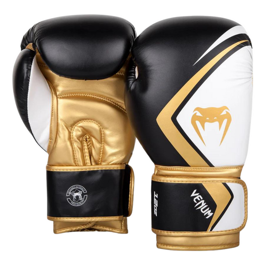 Guantes Boxeo Venum Contender 2.0 Blanco/Dorado