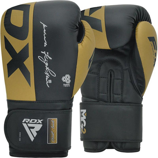 Guantes Boxeo RDX F4 Negro/Dorado