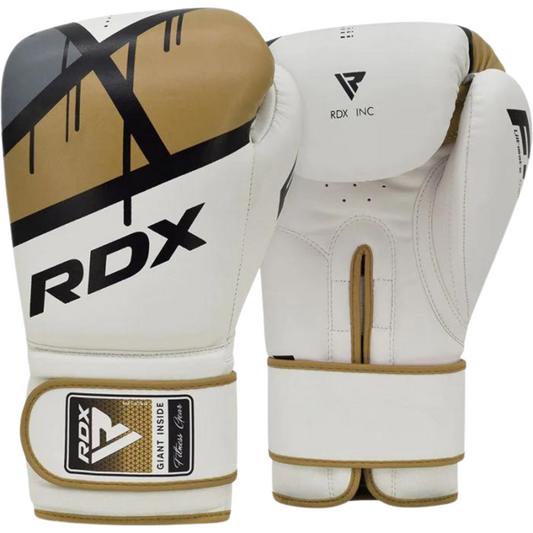 Guantes Boxeo RDX F7 Blanco/Dorado