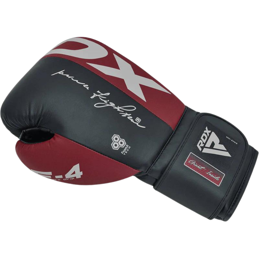 Guantes Boxeo RDX F4 Negro/Bordeaux