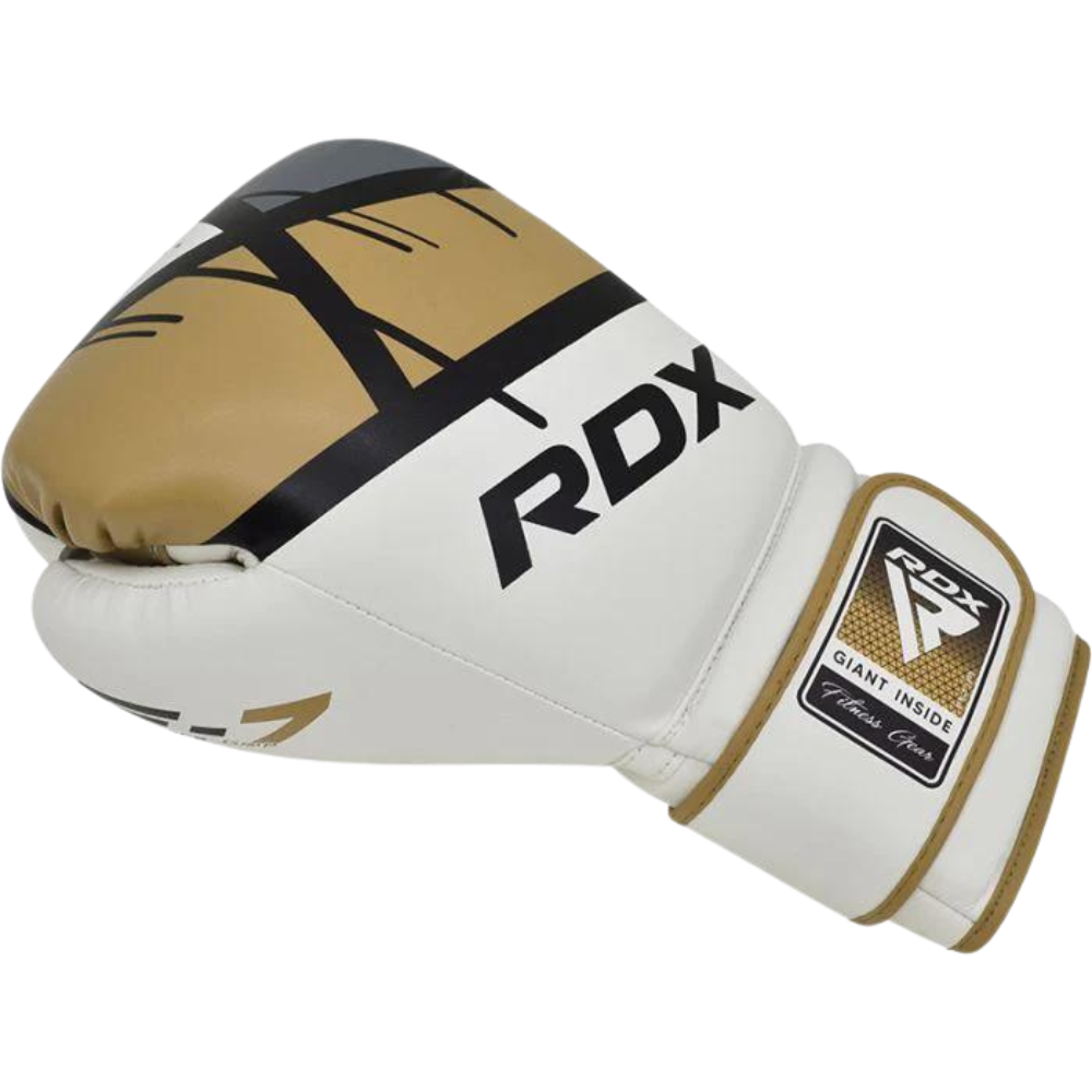 Guantes Boxeo RDX F7 Blanco/Dorado