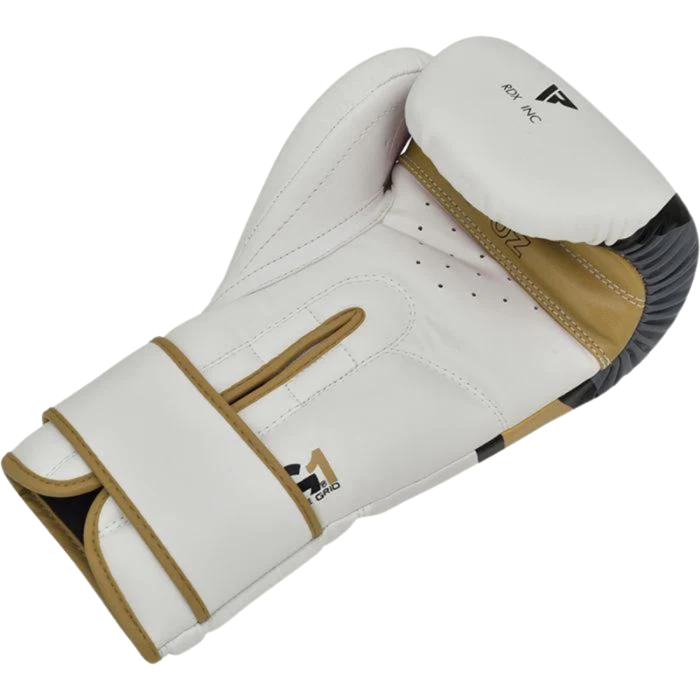 Guantes Boxeo RDX F7 Blanco/Dorado